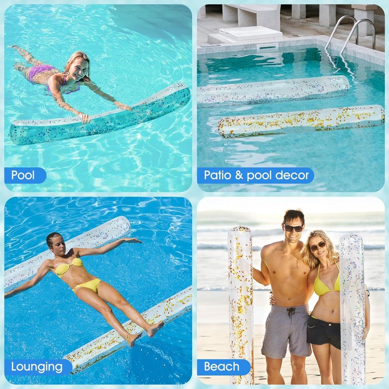 Willingfun Inflatable Pool Noodles, 2 Pack Pool Noodles Jumbo, Large Swim Noodles for Swimming, Floating, Patry, Decoration - Image 4
